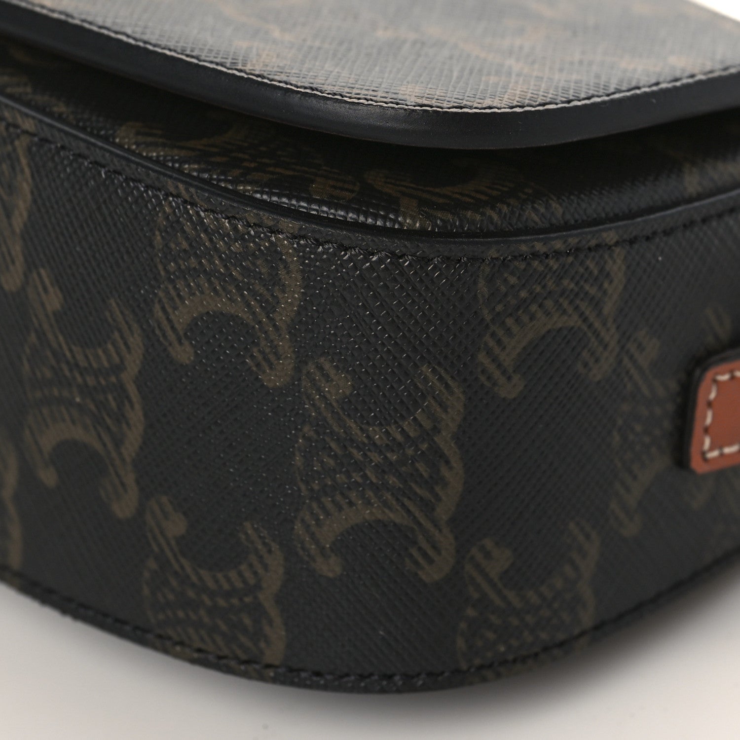 Celine Triomphe Canvas Calfskin Tabou Clutch on Strap Tan 8 of 8