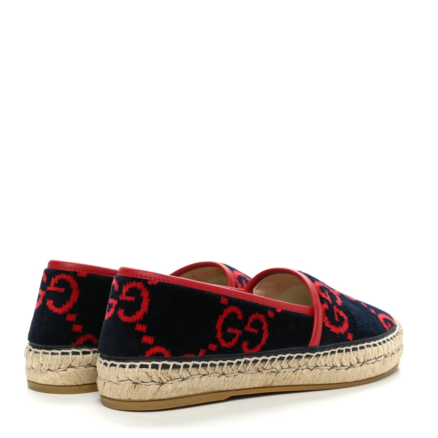 Terry Cloth GG Monogram Espadrilles 37 Blue Red