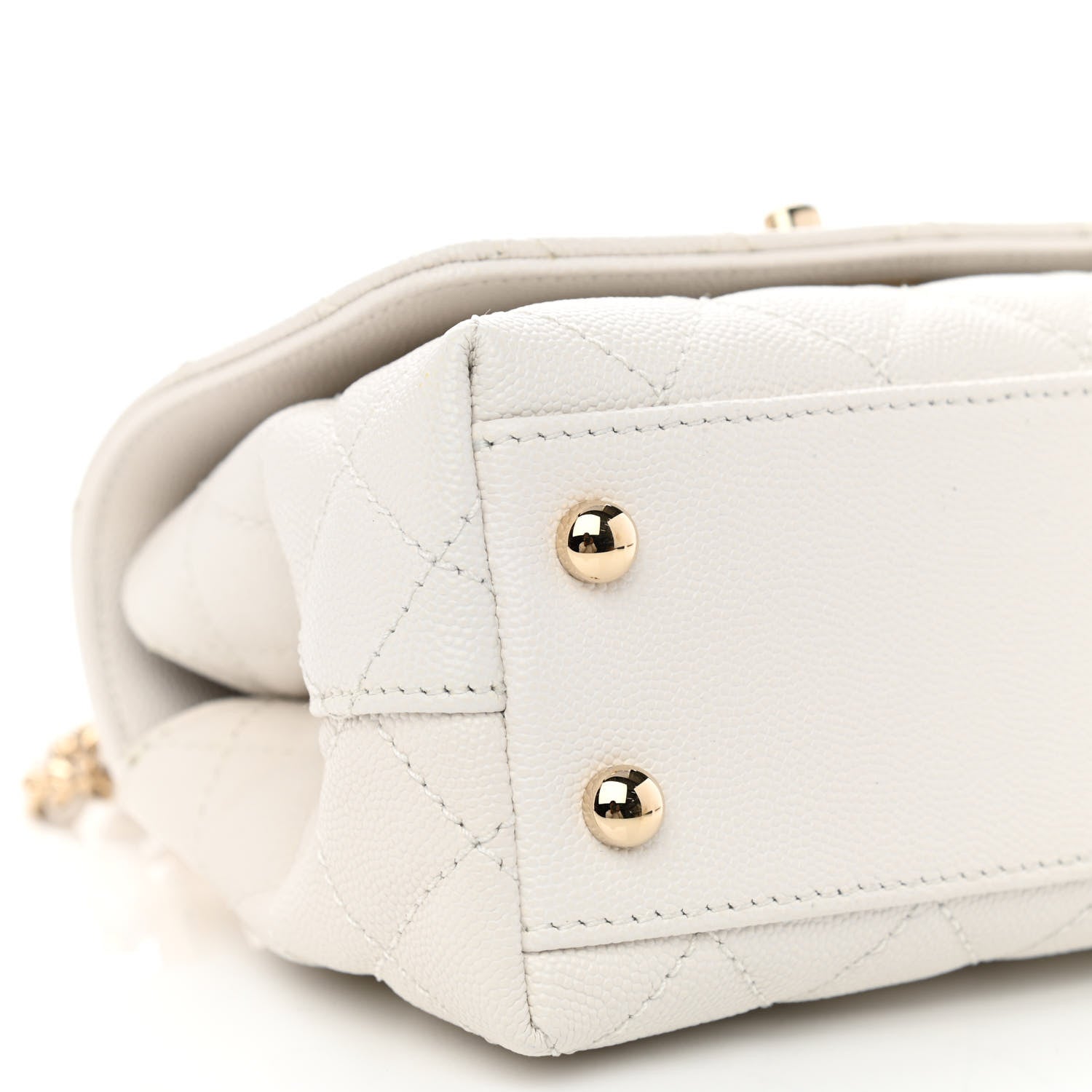 Chanel Caviar Quilted Extra Mini Coco Handle Flap White 9 of 14