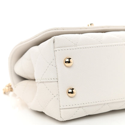 Chanel Caviar Quilted Extra Mini Coco Handle Flap White 9 of 14