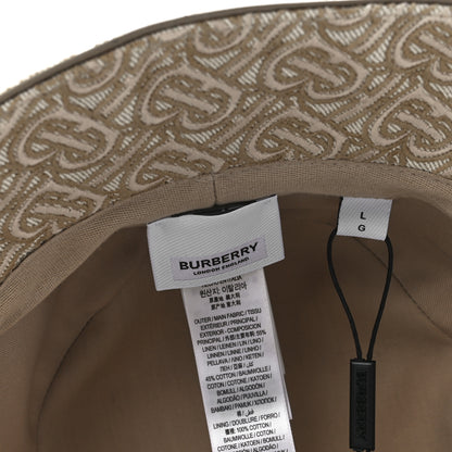 Burberry Linen Cotton Blend TB Embroidered Bucket Hat L Soft Fawn 7 of 8