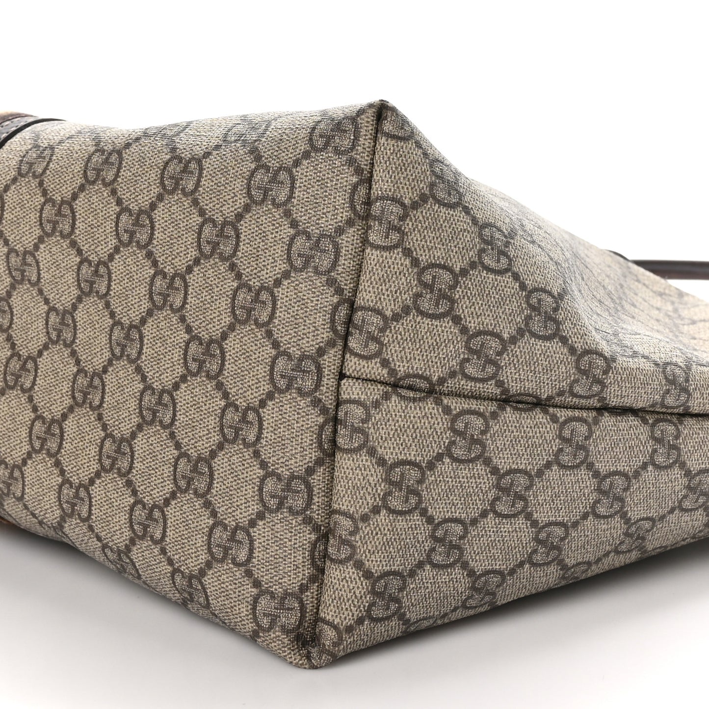 GG Plus Monogram Web Tote Dark Brown