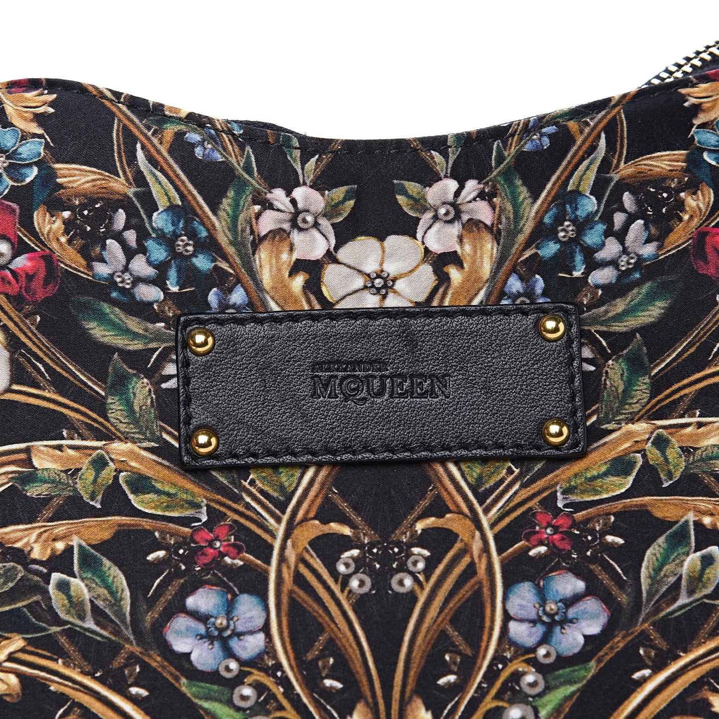 Silk Floral Print De Manta Clutch Black Multicolor