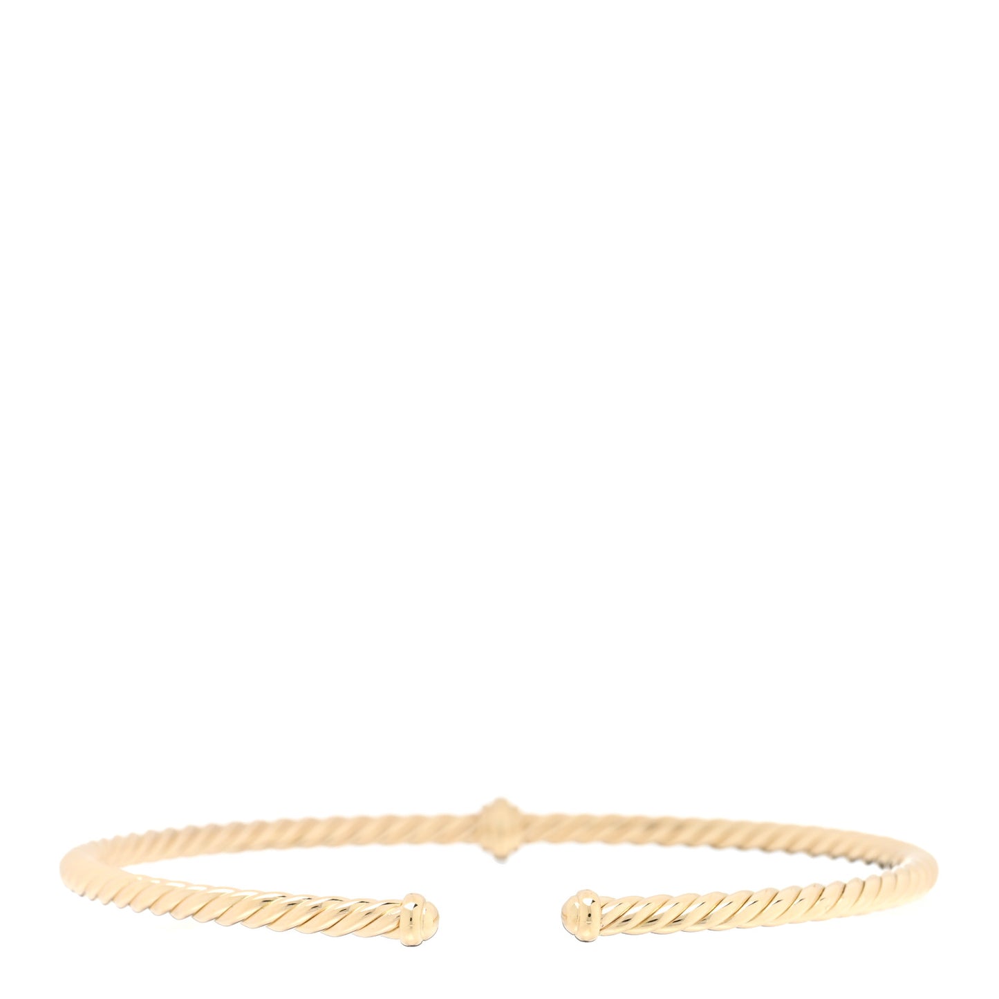 DAVID YURMAN 18K Yellow Gold Diamond 3mm Cablespira Single Station Bracelet