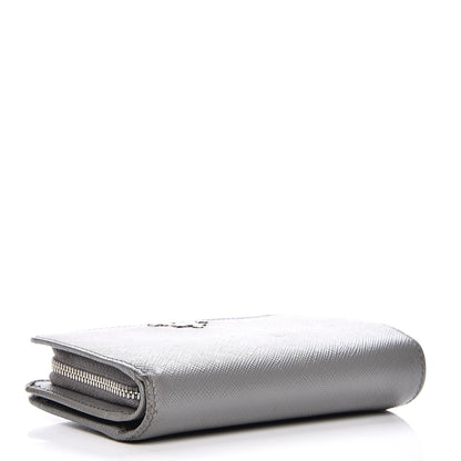 Prada Saffiano Metal Compact Wallet Marmo 4 of 11