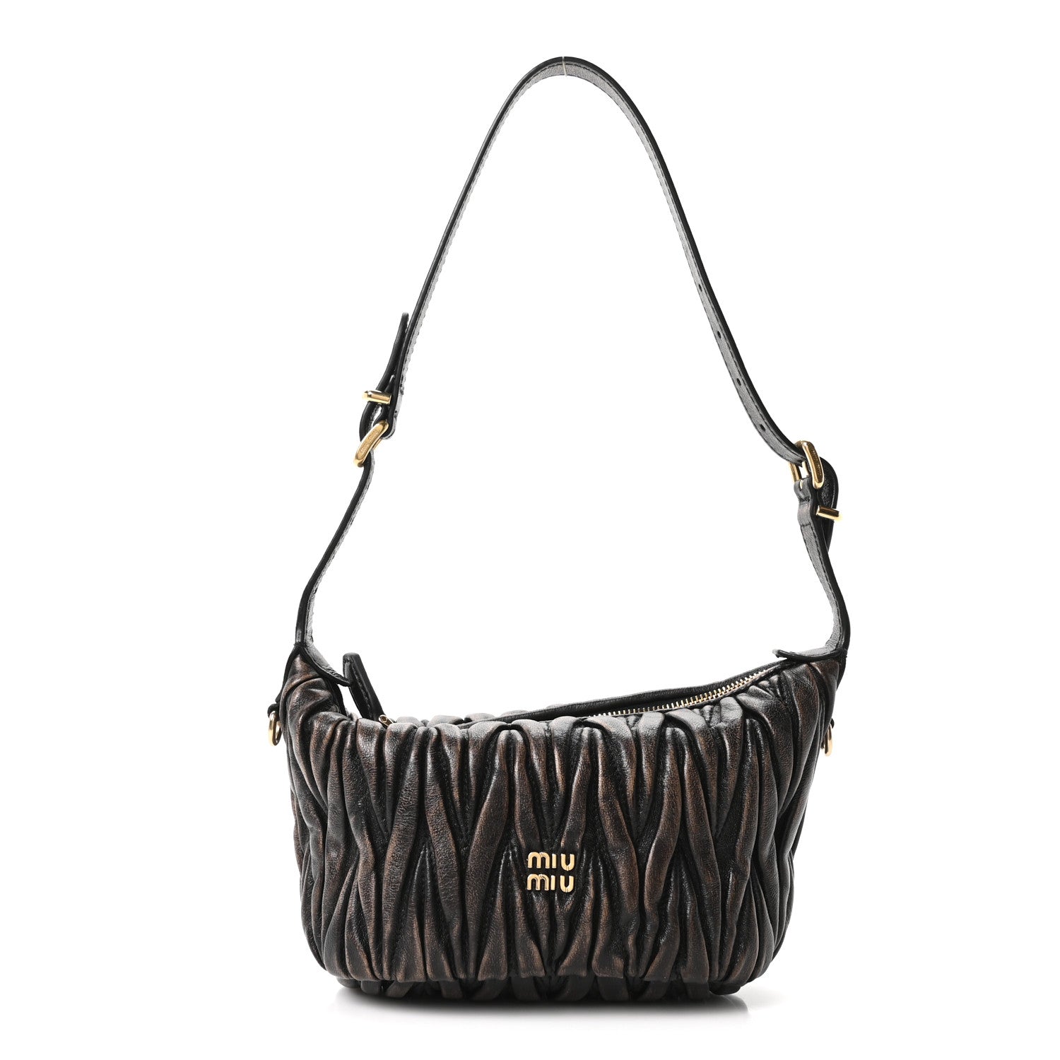 Miu Miu Nappa Matelasse Pouch Sabbia Caffe 1 of 9