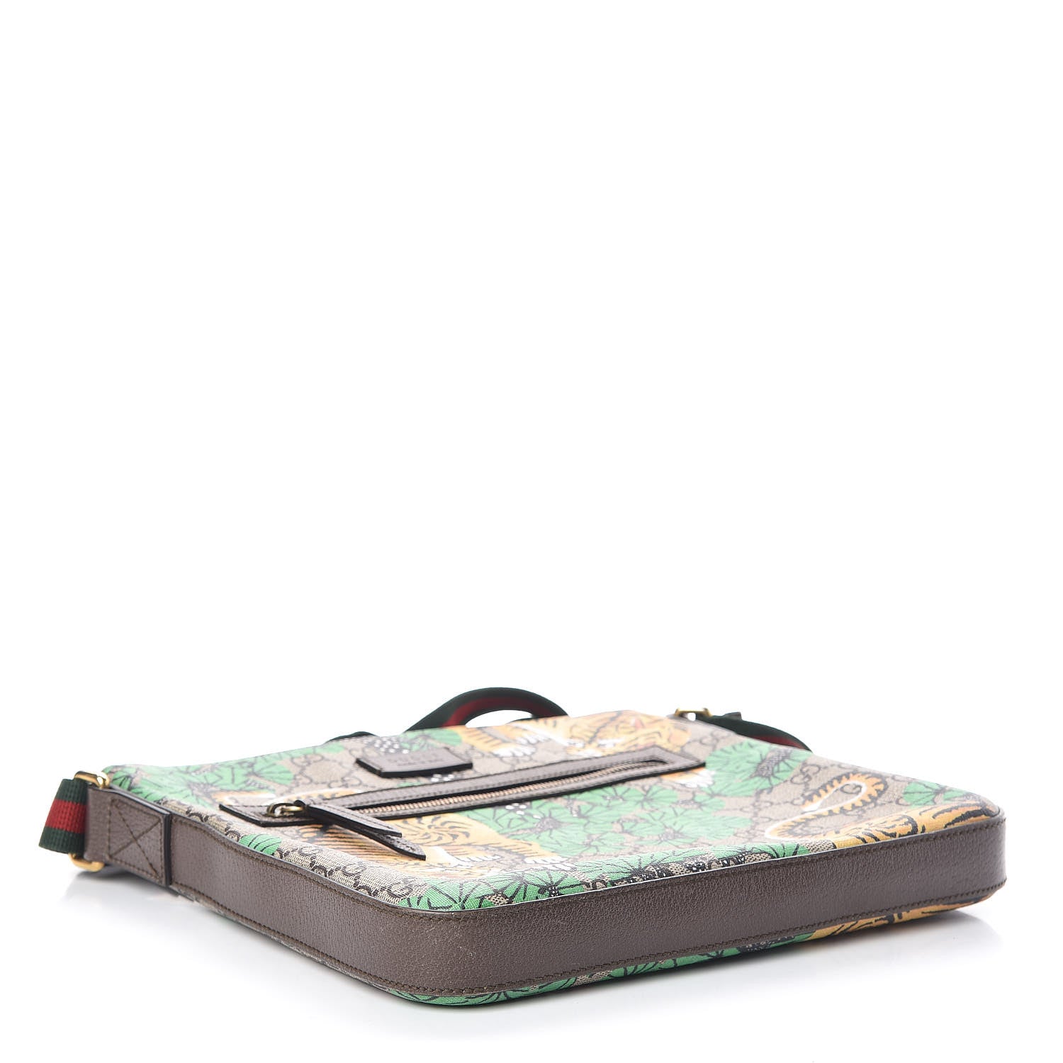 Gucci GG Supreme Monogram Bengal Web Medium Flat Messenger Beige Yard 4 of 13