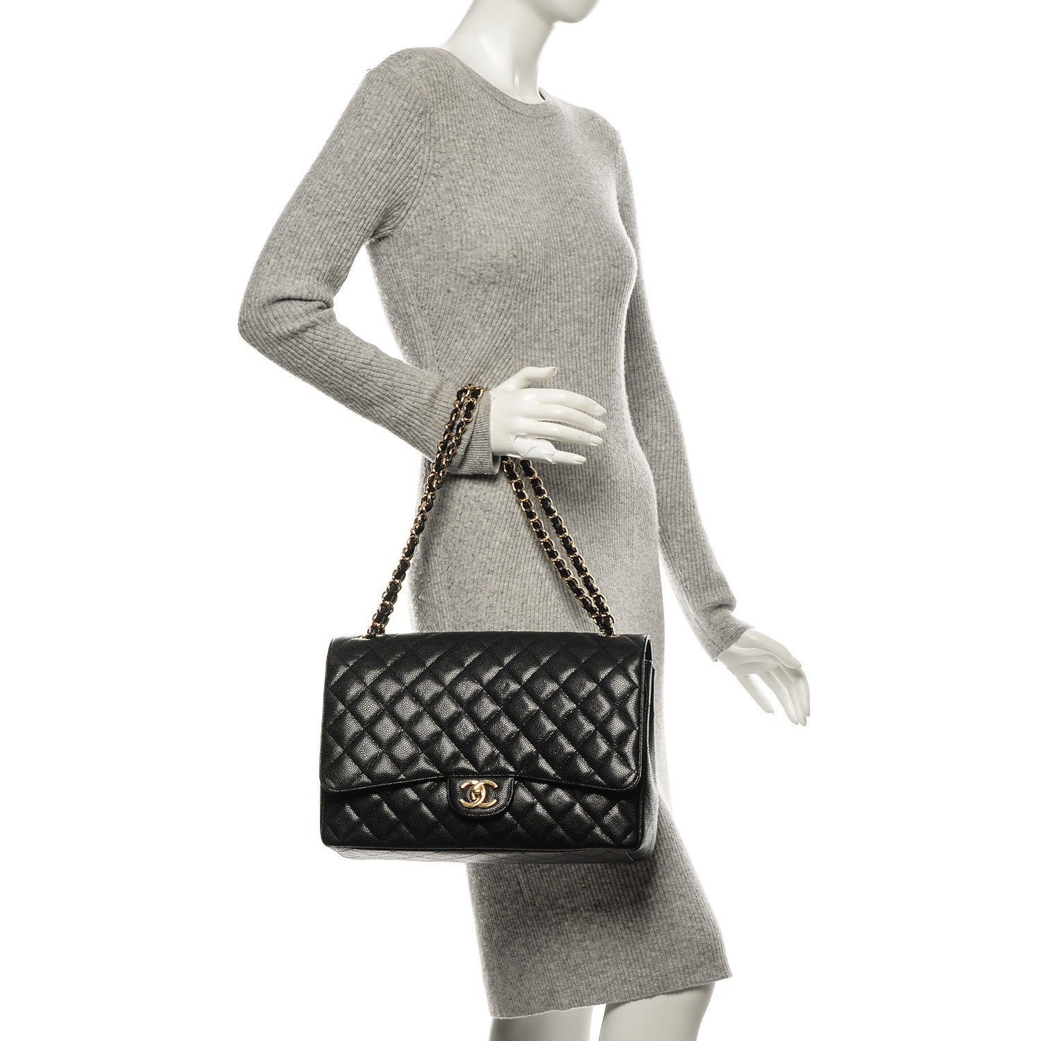 Chanel Caviar Quilted Maxi Double Flap Black 2 of 7