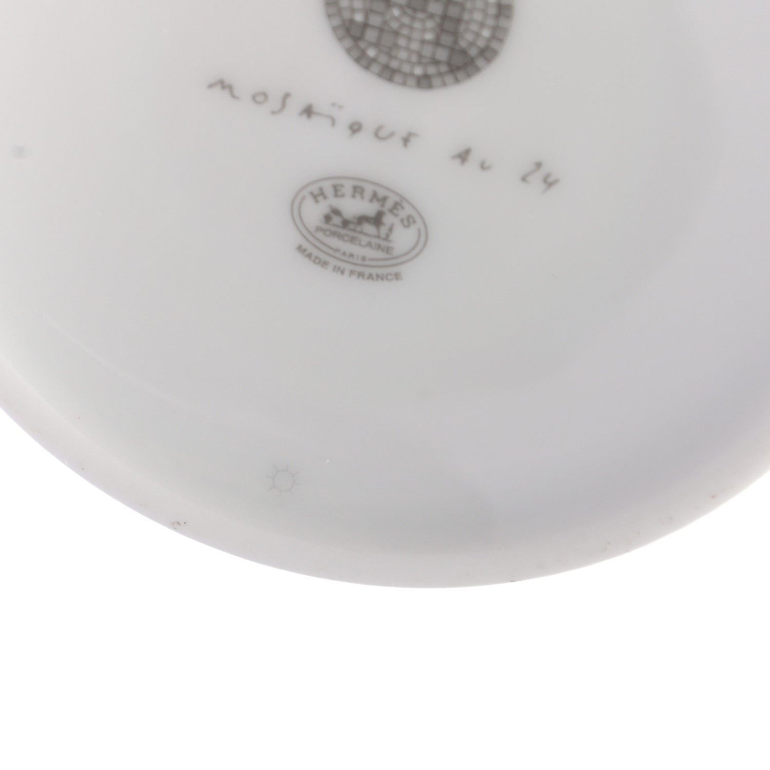 Hermes Porcelain Mosaique Au 24 Platine Tea Cup And Saucer Set Of 2 Platinum 8 of 9