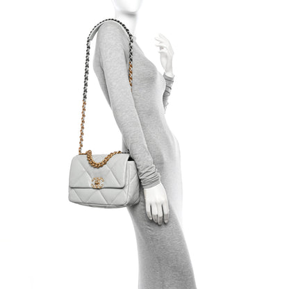 Chanel Lambskin Quilted Medium Chanel 19 Flap Light Blue 2 of 10