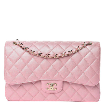 Chanel Iridescent Caviar Quilted Jumbo Double Flap Rose Pink 1 of 10