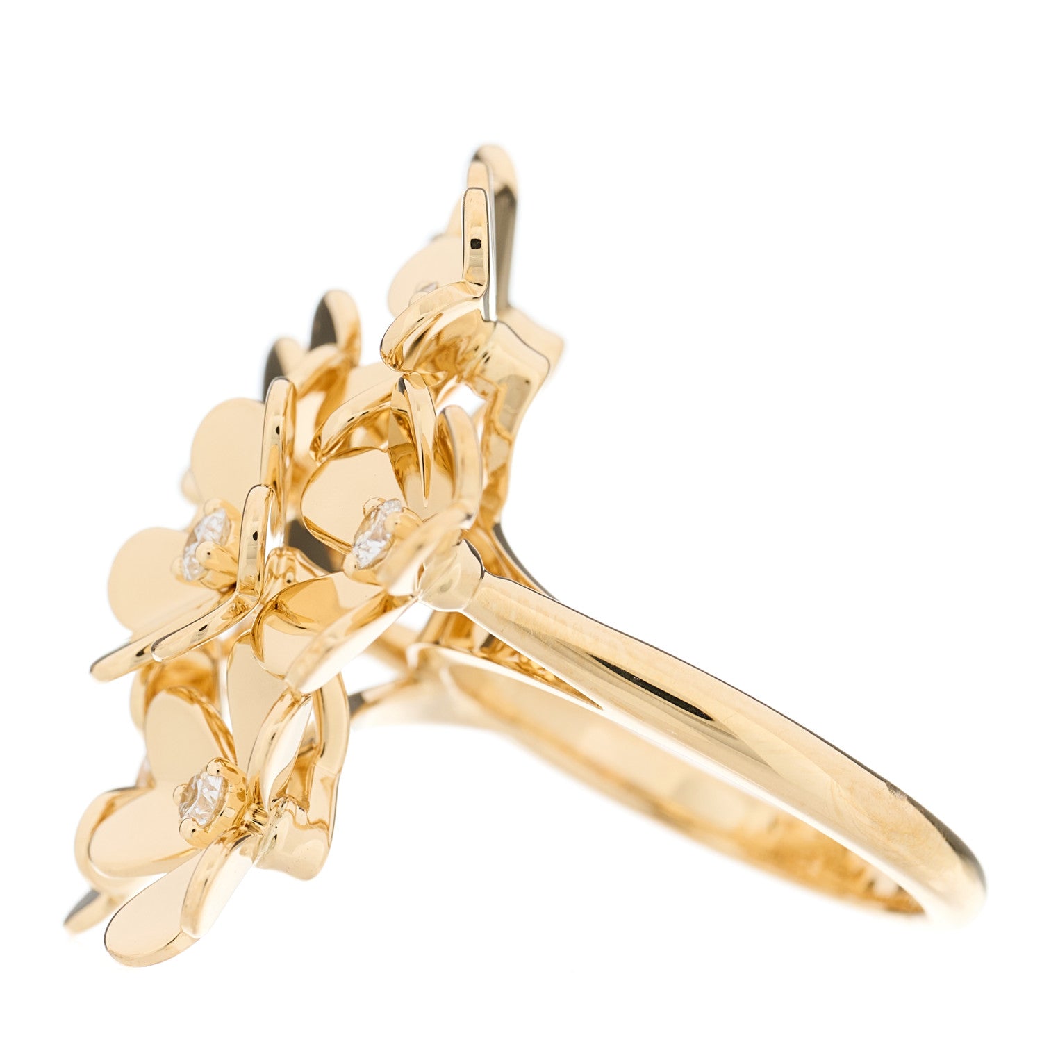 Van Cleef & Arpels 18K Yellow Gold Diamond Frivole 8 Flowers Ring 51 5.75 3 of 6