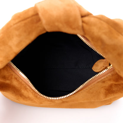 Khaite Suede Calfskin Beatrice Small Hobo Caramel 5 of 9