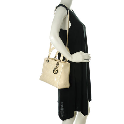 Christian Dior Patent Cannage Medium Lady Dior White 2 of 8