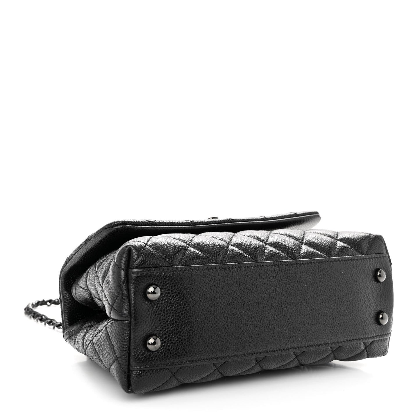 Caviar Quilted Mini Coco Handle Flap So Black