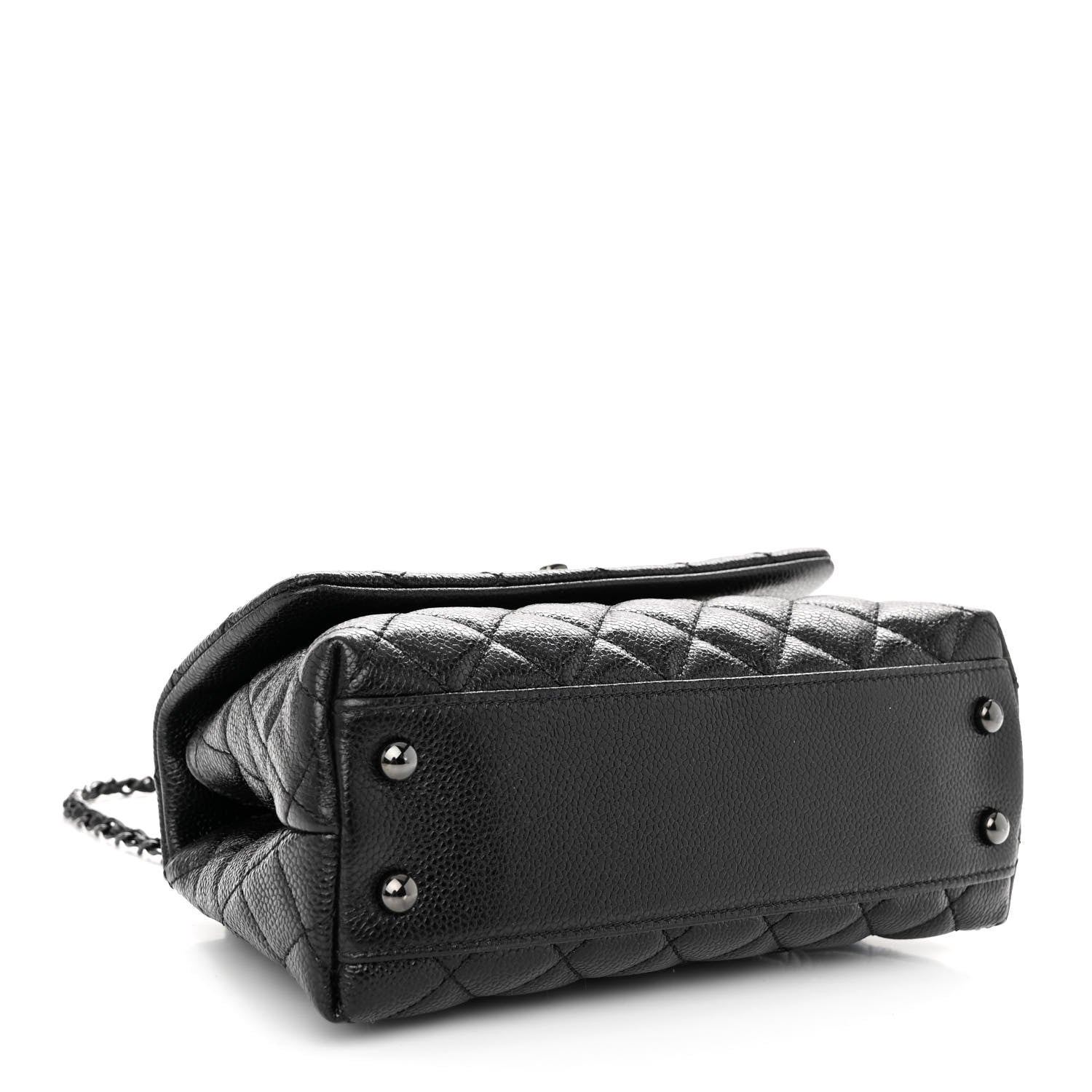 Chanel Caviar Quilted Mini Coco Handle Flap So Black 4 of 9