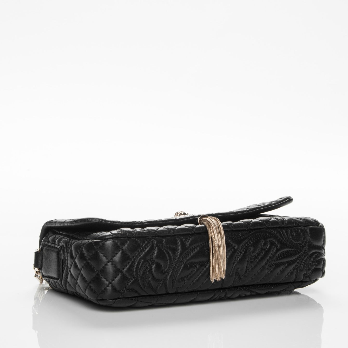 Nappa Barocco Quilted Calliope Vanitas Shoulder Bag Black