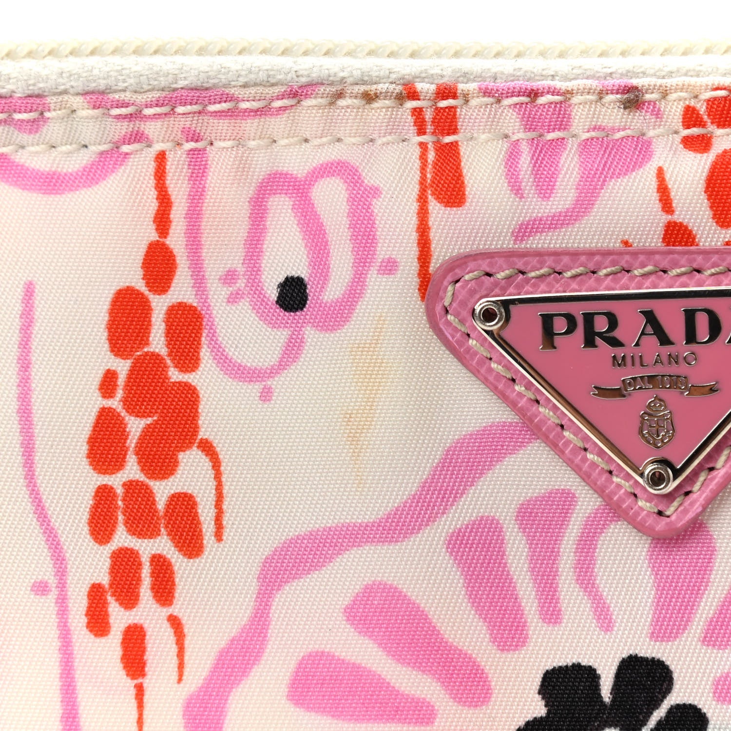 Prada Tessuto Nylon Print Cosmetic Pouch Rosa 10 of 10