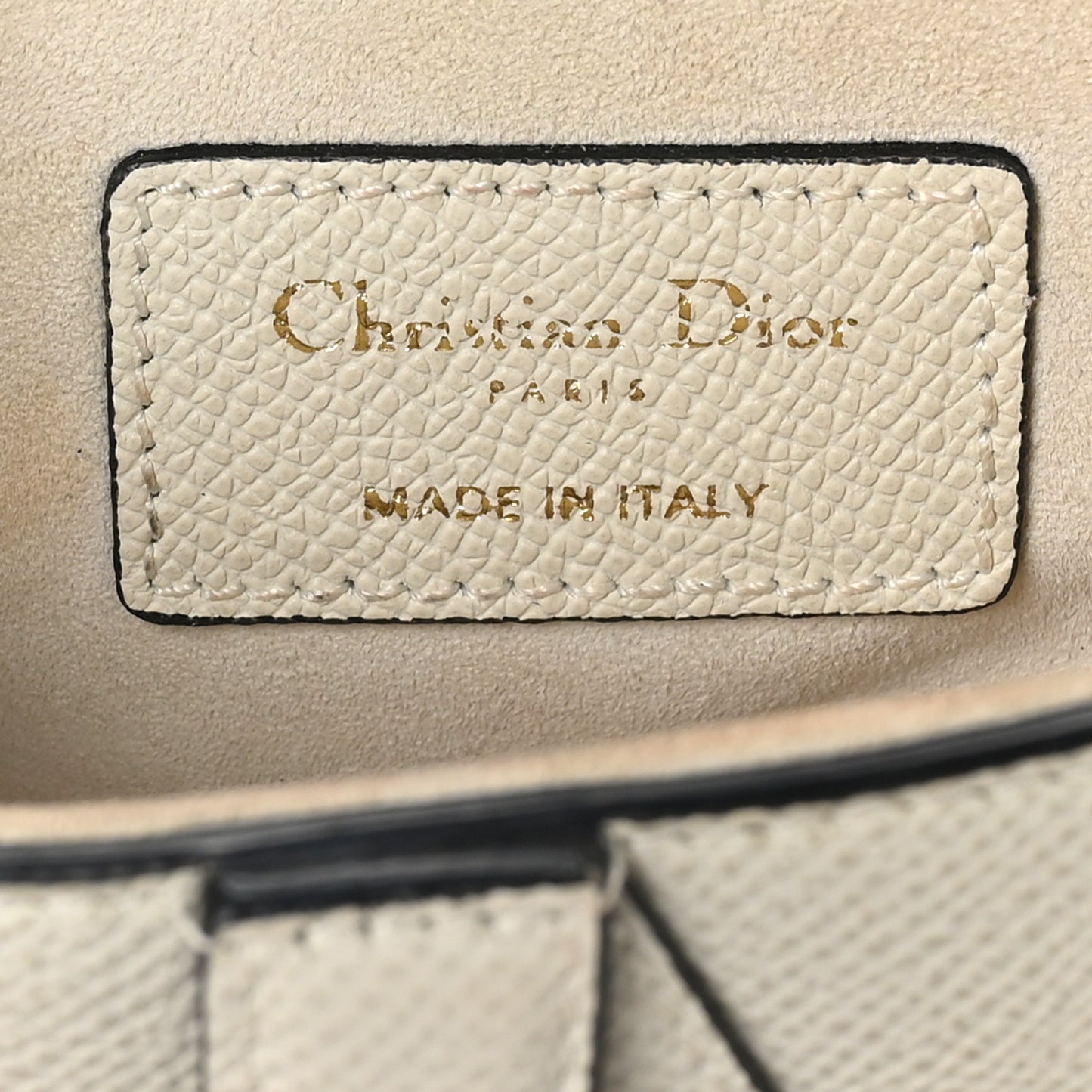 Grained Calfskin Mini Saddle Bag With Strap White