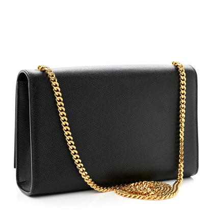 Saint Laurent Grain De Poudre Medium Classic Monogram Kate Satchel Black 3 of 11