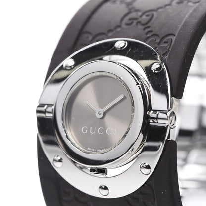 Gucci Stainless Steel Rubber 33mm Twirl Quartz Watch Brown 8 of 11