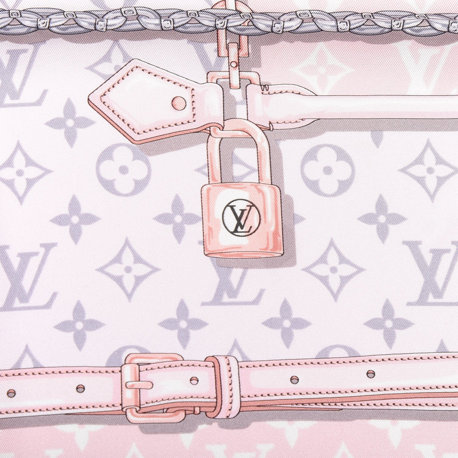 Louis Vuitton Silk Monogram Confidential Square Scarf Light Pink 2 of 3