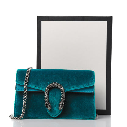 Gucci Velvet Super Mini Dionysus Shoulder Bag Pavone Cyan 9 of 9