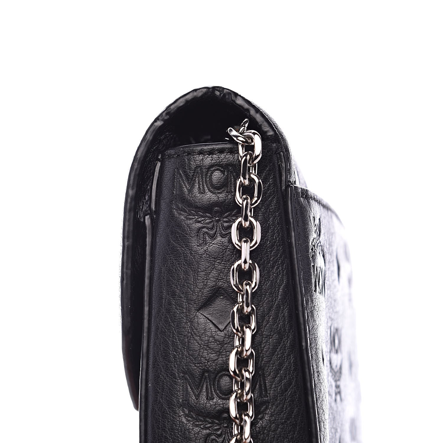 MCM Calfskin Ottomar Monogram Medium Millie Crossbody Bag Black 9 of 9