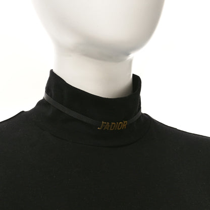 Christian Dior Grosgrain Ribbon Dior Logo Choker Necklace Black 2 of 4