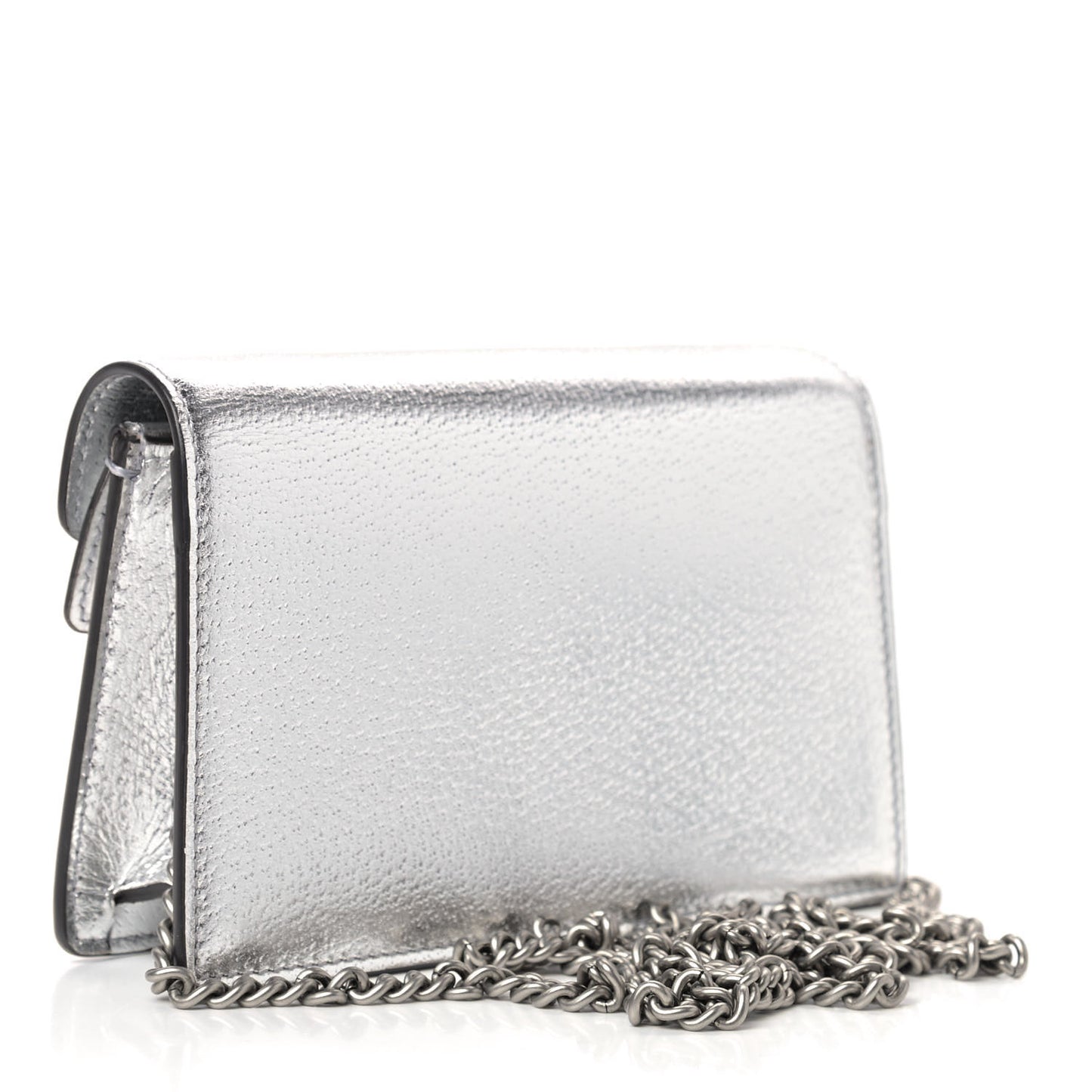 Metallic Calfskin Super Mini Dionysus Shoulder Bag Silver