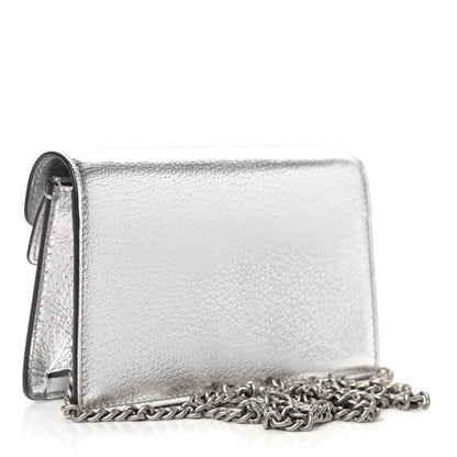 Gucci Metallic Calfskin Super Mini Dionysus Shoulder Bag Silver 2 of 7