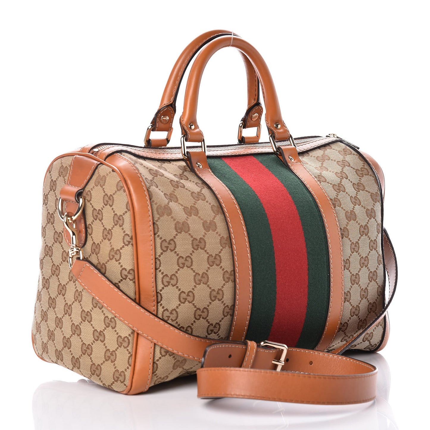 Monogram Vintage Web Medium Boston Tobacco