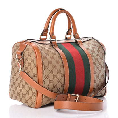 Gucci Monogram Vintage Web Medium Boston Tobacco 3 of 11