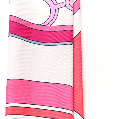 Hermes Silk Washington's Carriage Detail Twilly White Rose Vif Gris 3 of 7
