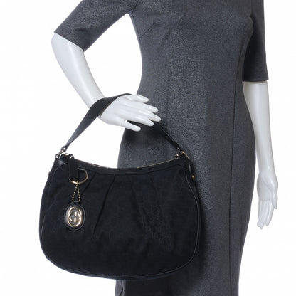 Gucci Monogram Medium Sukey Hobo Black 2 of 7