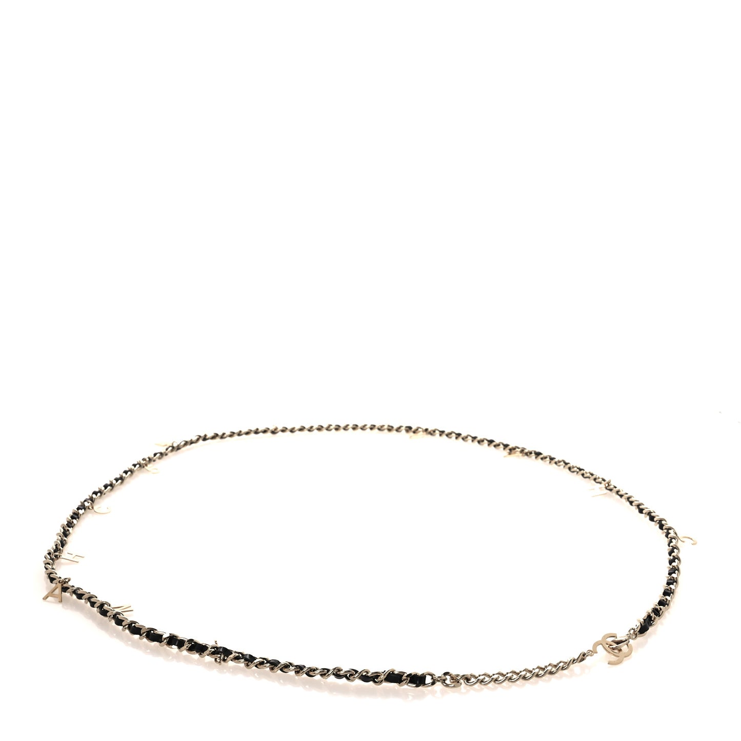Lambskin Metal CC Chain Logo Belt Gold