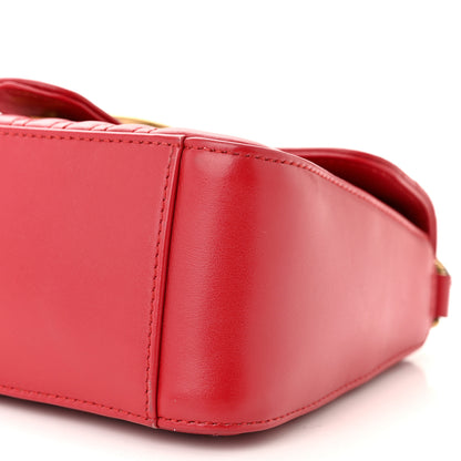 Gucci Calfskin Matelasse Mini GG Marmont Top Handle Shoulder Bag Hibiscus Red 10 of 10