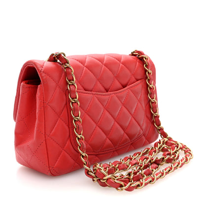 Chanel Lambskin Quilted Mini Rectangular Flap Red 3 of 11