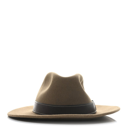 Hermes Felt Calfskin Fedora Hat 57 Brown 6 of 9