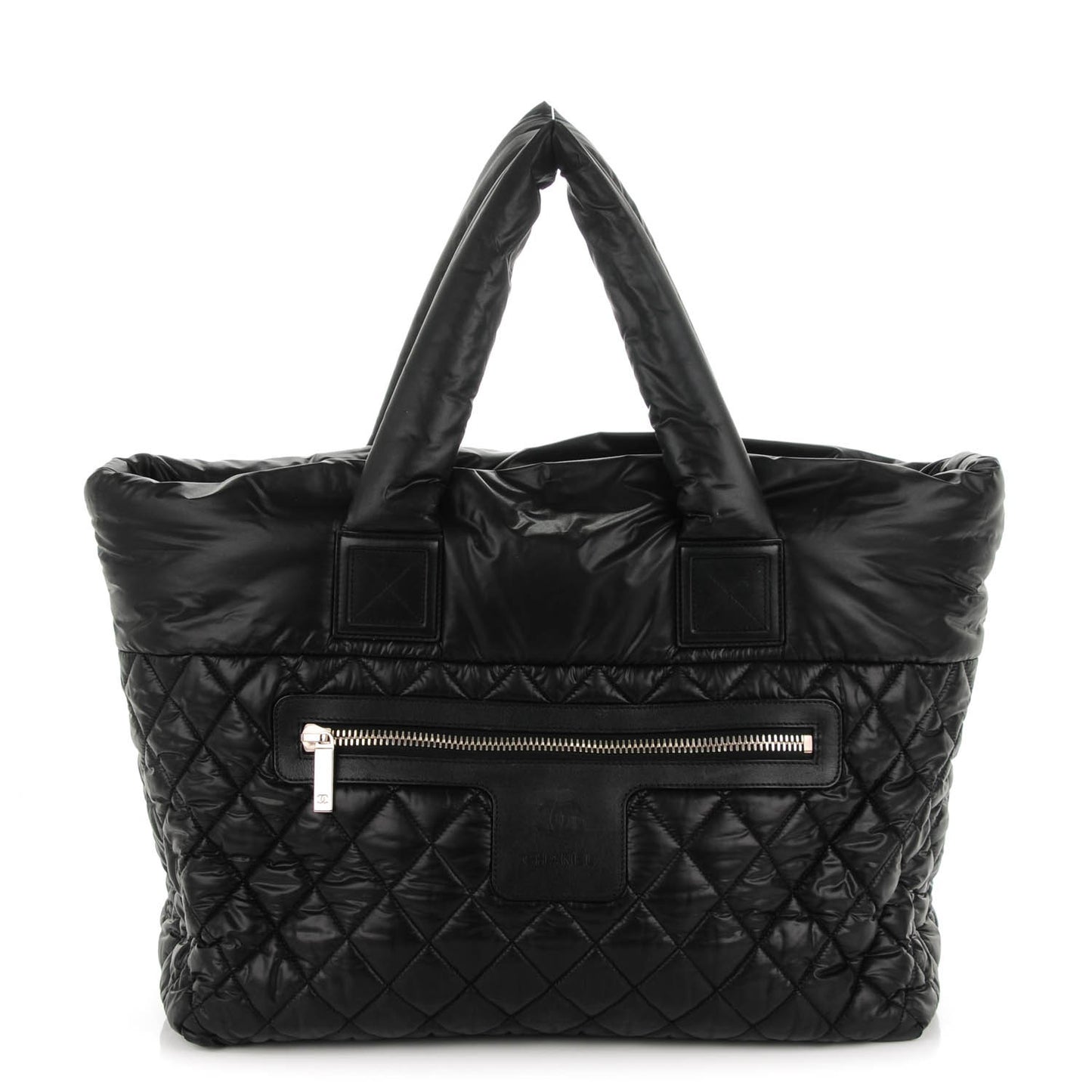 Nylon Quilted Large Coco Cocoon Tote Black