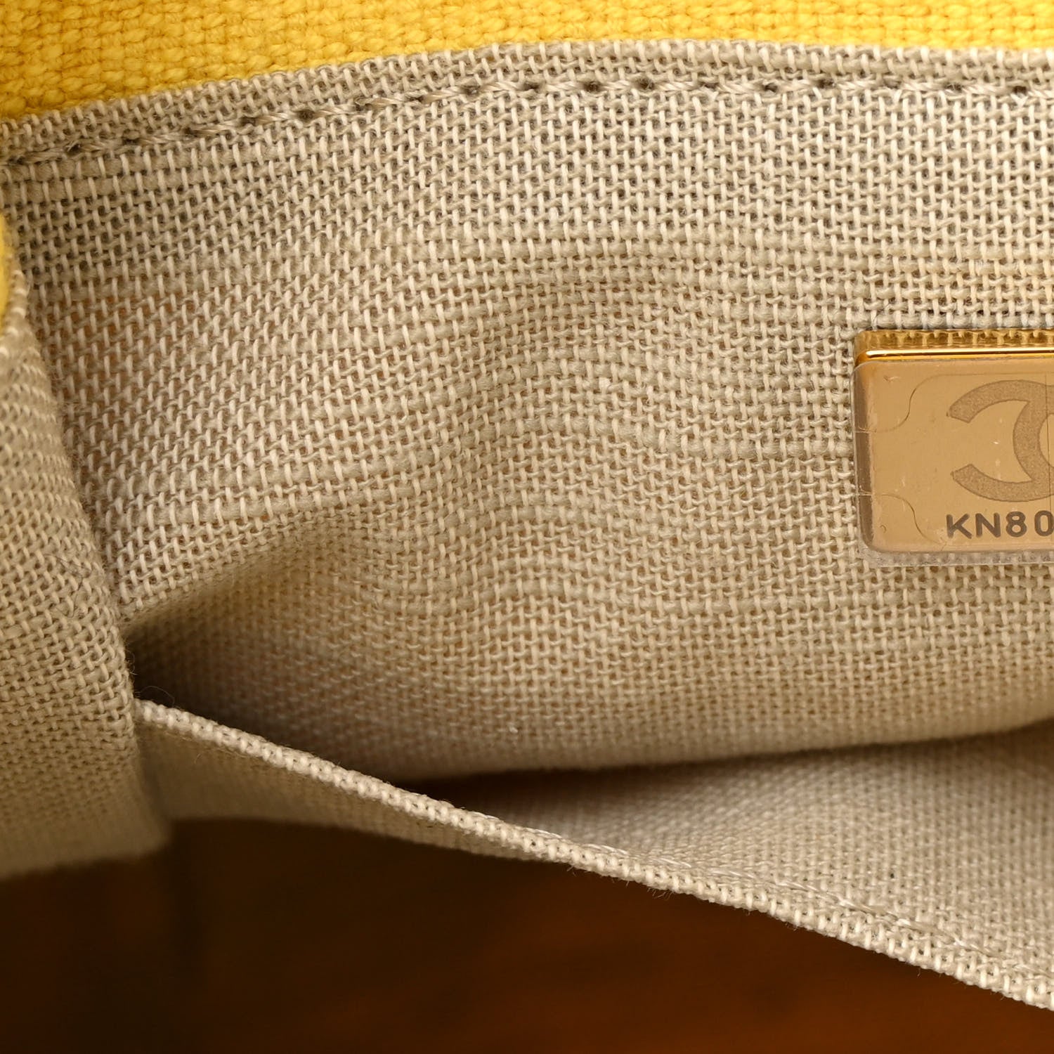 Chanel Mixed Fibers Small Deauville Tote Yellow 7 of 13