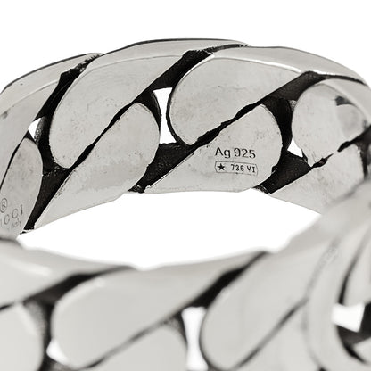 Gucci Sterling Silver Interlocking G Chainlink Wide Band Ring 4 of 5