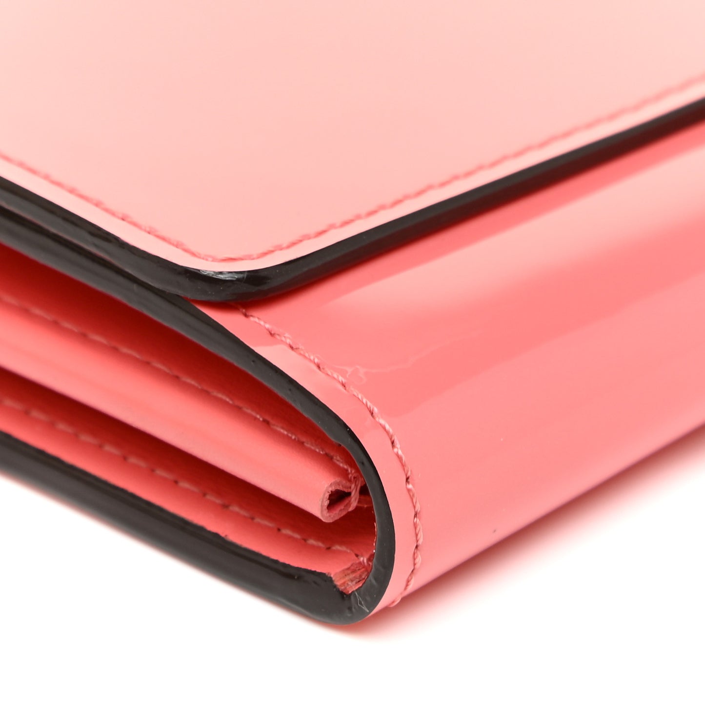 Patent Louise Wallet Rose Litchi