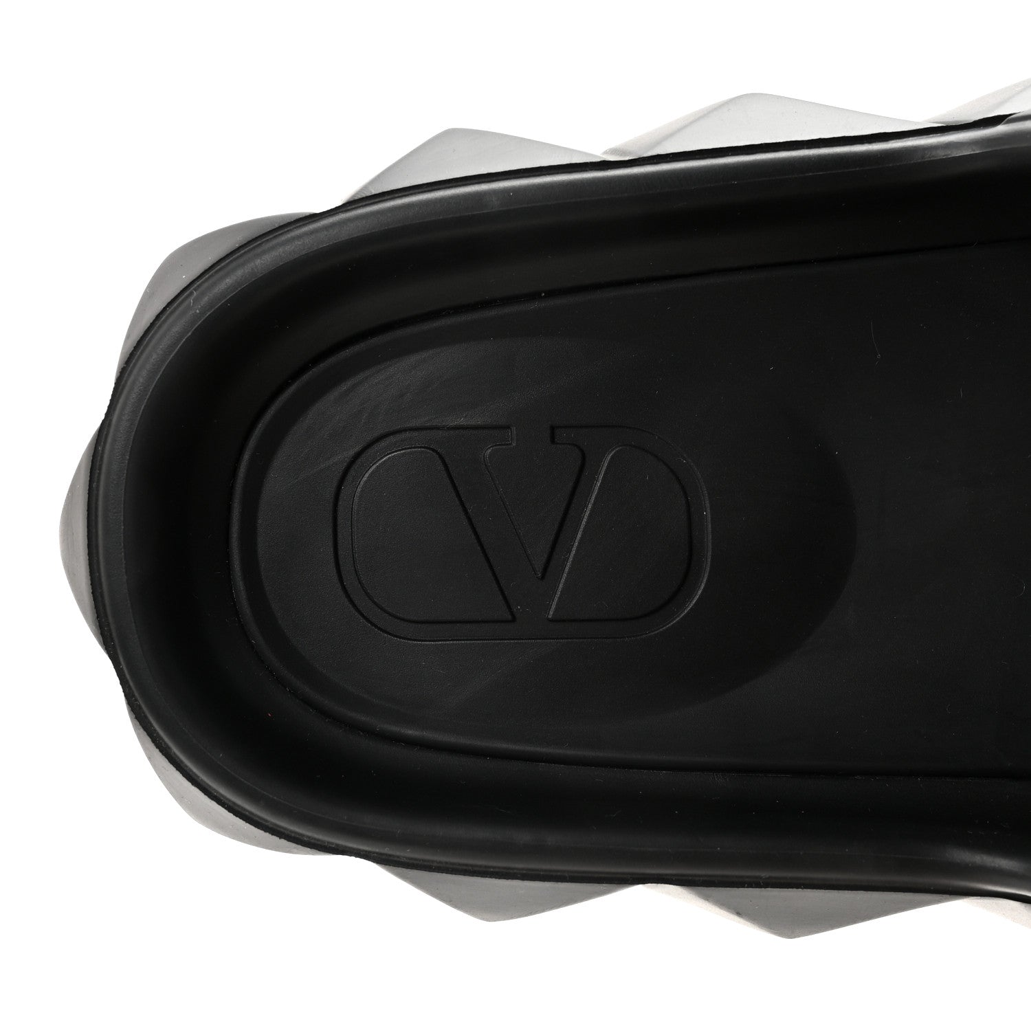Valentino Garavani Rubber Roman Stud Turtle Slide Sandals 36 Black 8 of 8
