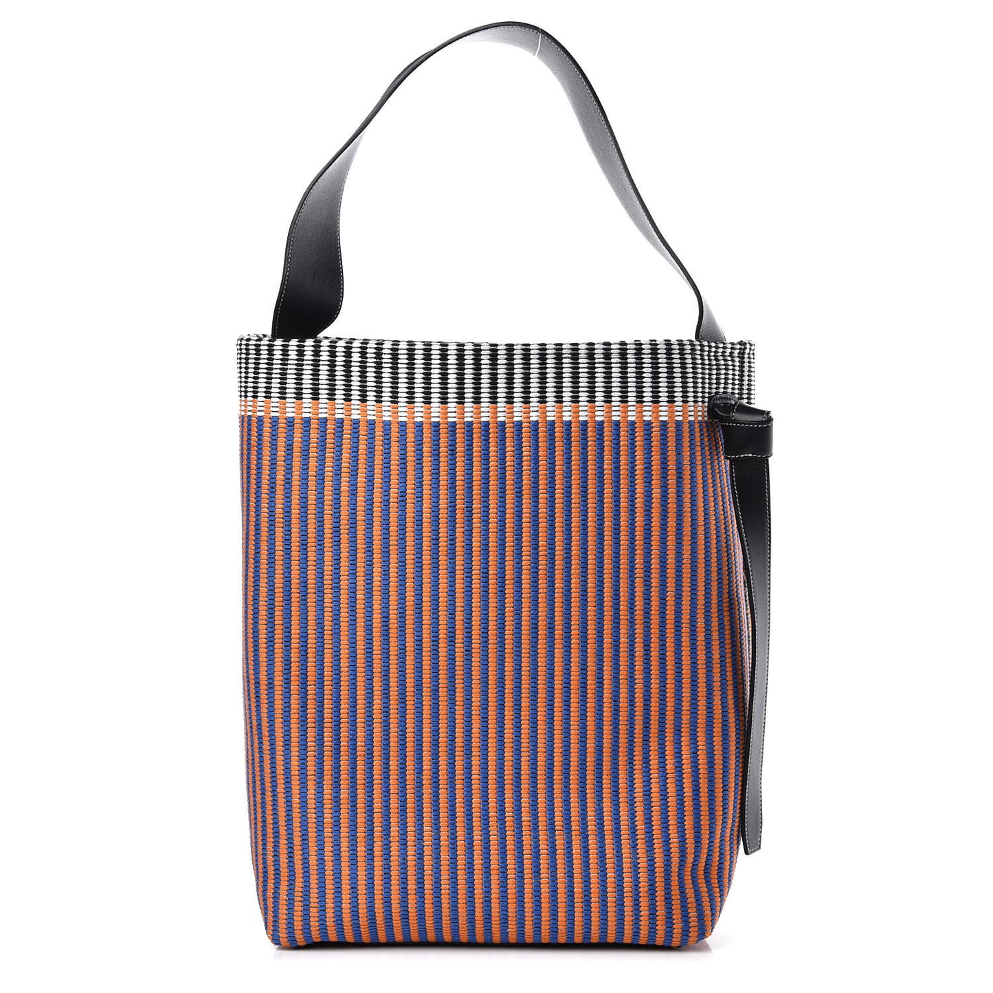 Woven Canvas Small Twisted Cabas Multicolor