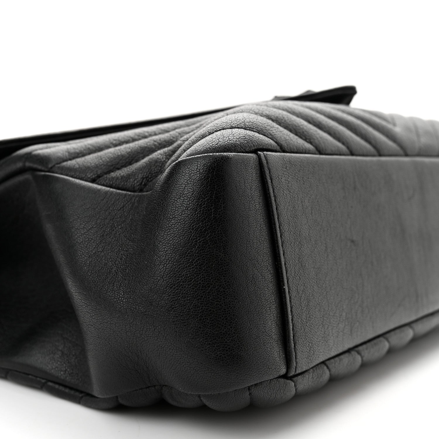Saint Laurent Sheepskin Matelasse Chevron Monogram Monochrome Large College Satchel Black 9 of 11
