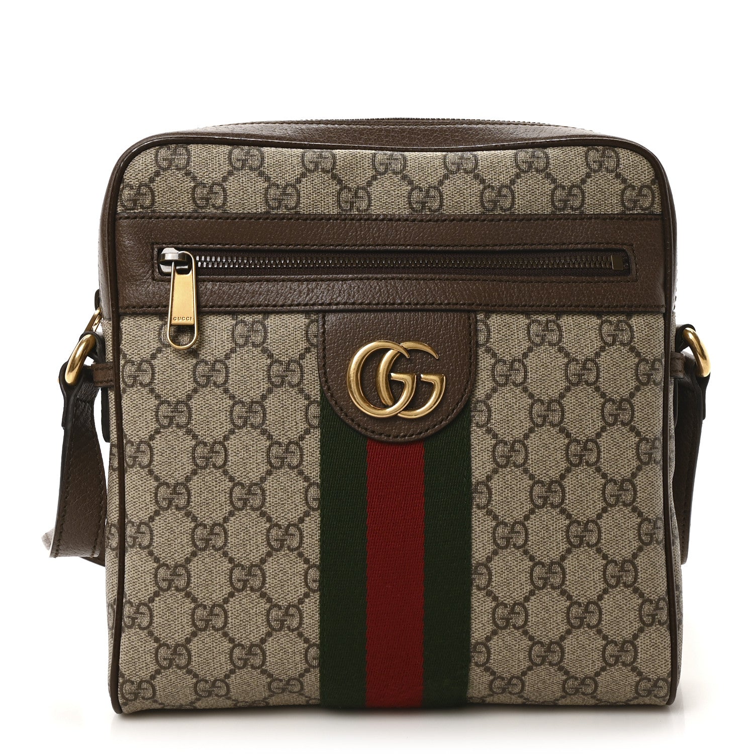 Gucci GG Supreme Monogram Web Small Ophidia Messenger Bag Brown 1 of 10