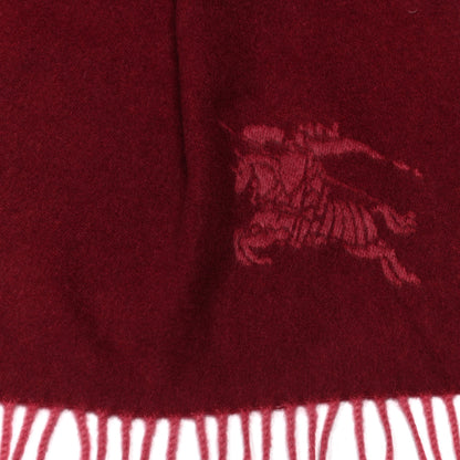 Burberry Cashmere Embroidered Fringe Scarf Red 4 of 5