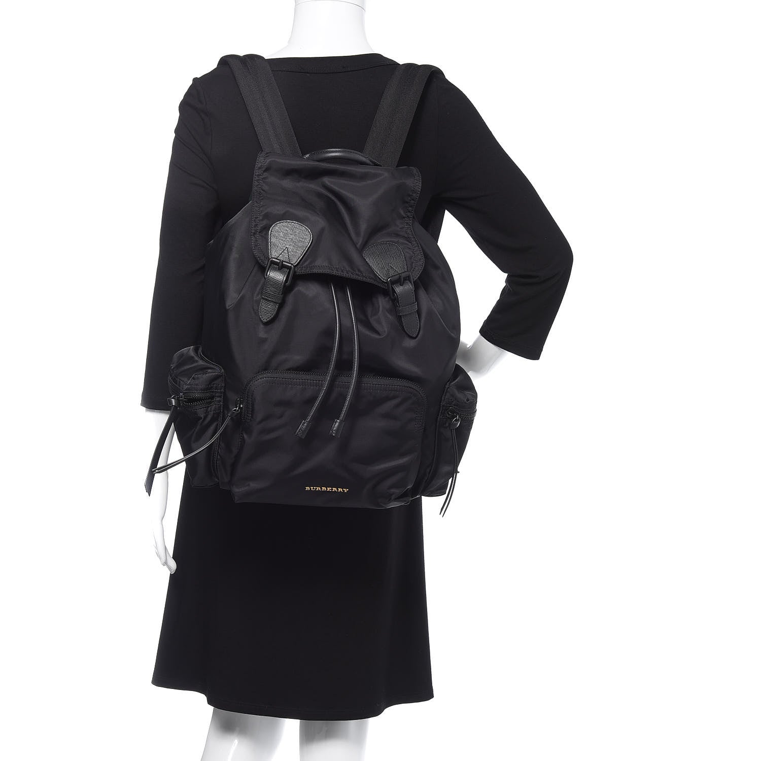 Burberry Technical Nylon Large Rucksack Backpack Black 2 of 9