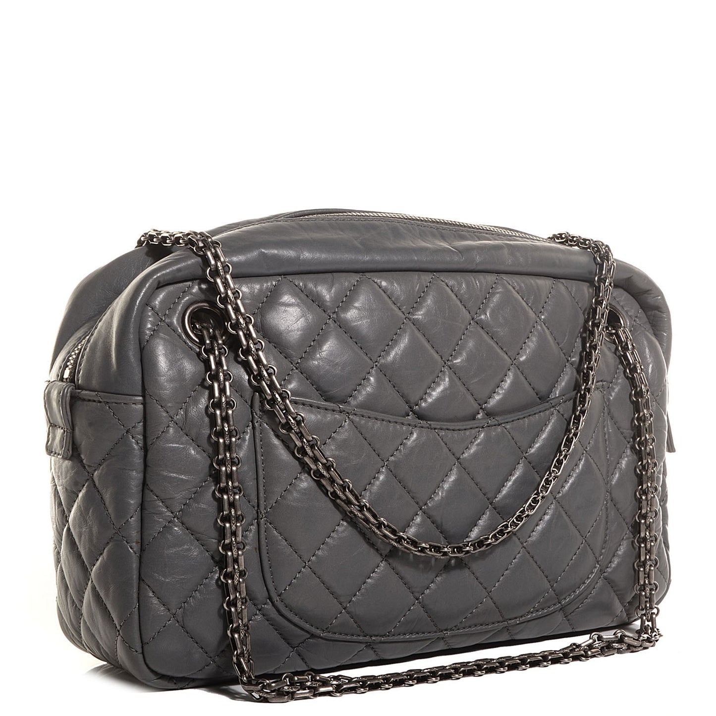 Aged Calfskin Medium Reissue Camera Case Grey
